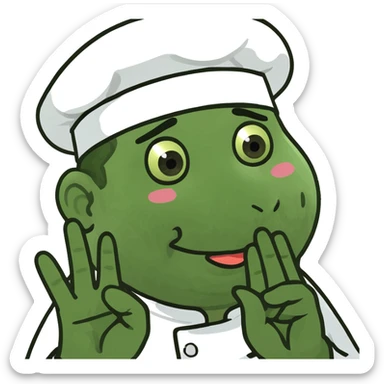 regular emoji with a chef hate and kissing its fingers sticker