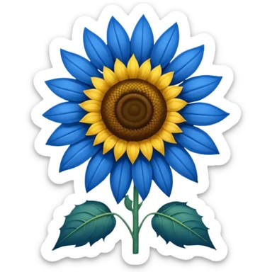 blue sunflower sticker