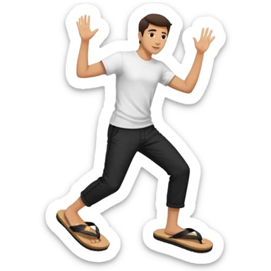 Dancing in black huge flip flops  sticker