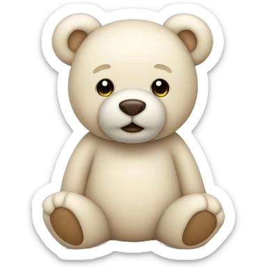 Cream colored teddy bear  sticker