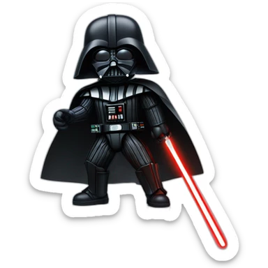 darth vader with hus light saber sticker