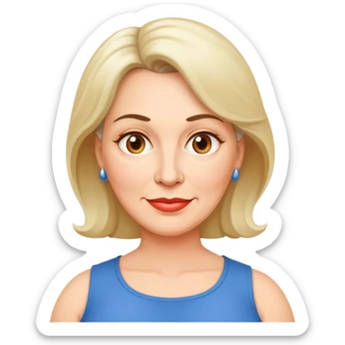 Middle-aged woman with a fuller figure, mid-40s sticker