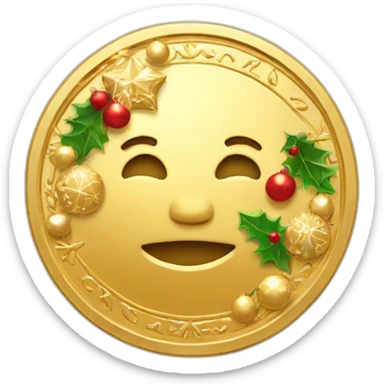 Christmas Decorated Gold Coin sticker