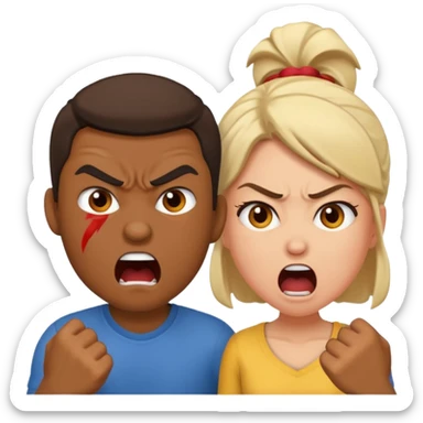 couple fight sticker