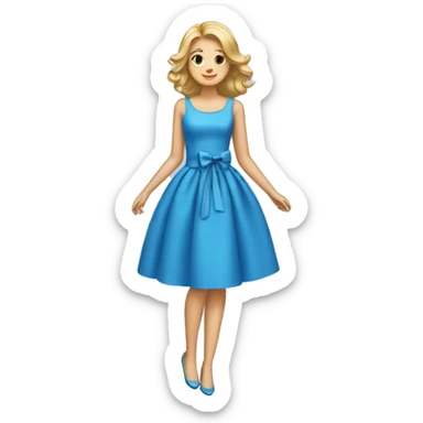 blue dress with bows sticker