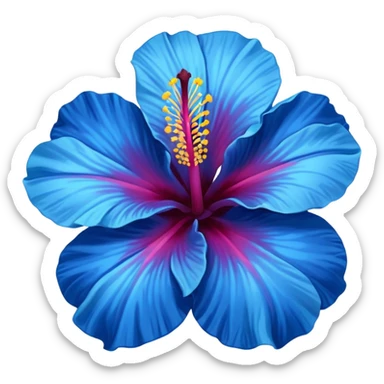 Blue hibiscus sticker