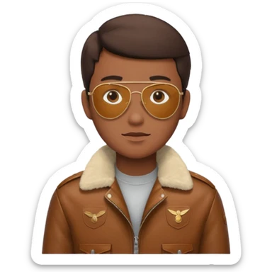 aviator jacket with no badges sticker