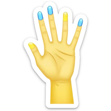 a normal hand being held by 2 hands, a glowing blue hand and a glowing yellow hand souls... hope and comfort from the past and futur sticker