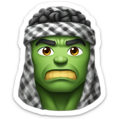 hulk wearing keffiyeh sticker