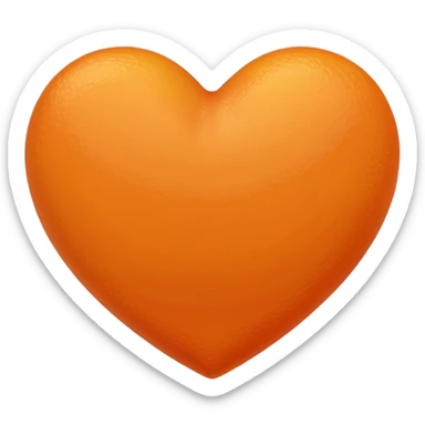 orange heart, soft shading sticker