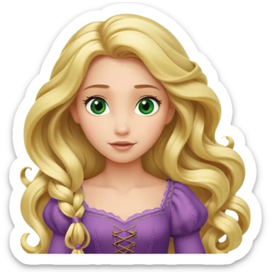 tangled disney rapunzel fair skin green eyes blonde hair  sticker