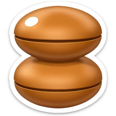 A tan block stacked on two balls sticker