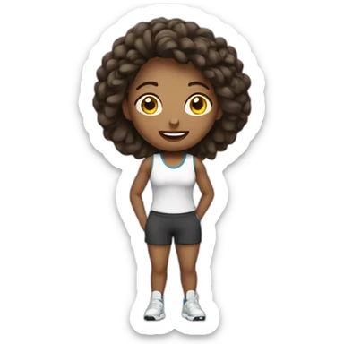 Women en voyant son corps en entier en tenue de sport sticker