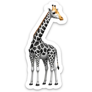 Girafe avec des trait noir et blanc minimaliste et soigné sticker