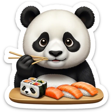 panda che mangia sushi  sticker