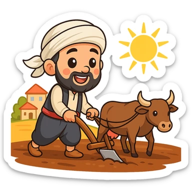 Turn this image into a vibrant, cheerful cartoon sticker with clear outlines, expressive faces, and a fun, colorful look, suitable for WhatsApp and Instagram, with a transparent background, in the chibi stickers style. sticker