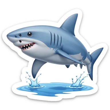A shark with blue shoes on land near water not in it sticker