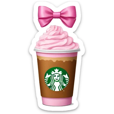 Starbucks drink with a pink bow sticker