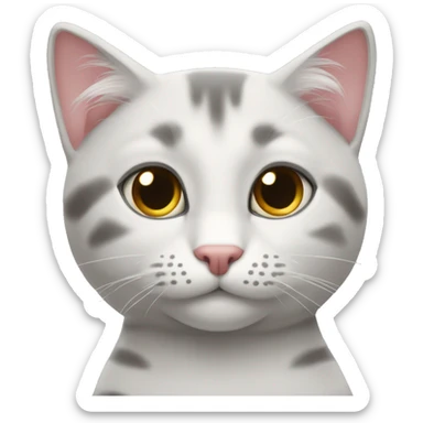 Мордочка черного кота в новогодней шапке sticker