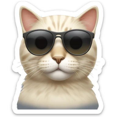 Cat with sunglasses sticker