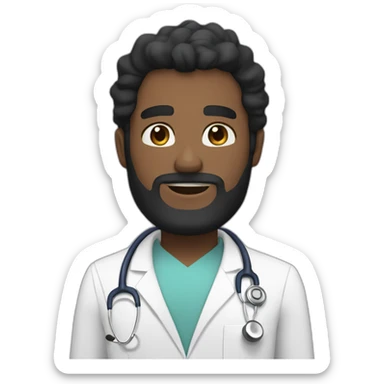 black bearded white skin Aesthetic doctor saying hello sticker