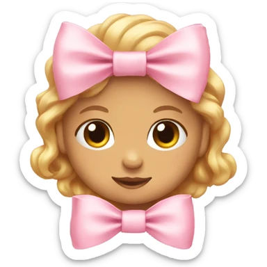 Baby pink bow sticker