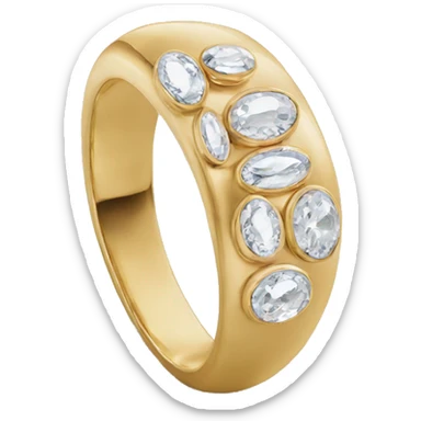 Oval trilogy gold ring sticker