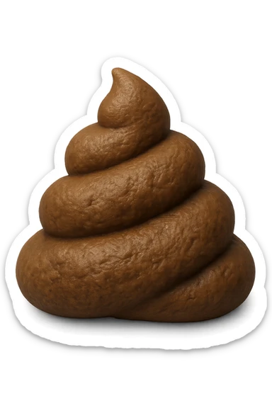 EMOJI STILE IPHONE 3D DI UNa montagna di feci a palline stile emoji iphone E FALLO MOLTO REALISTICO IN 3D sticker