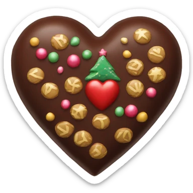 Heart chocolate Christmas  sticker
