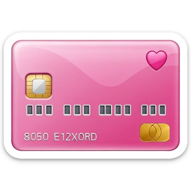 pink credit card check sticker
