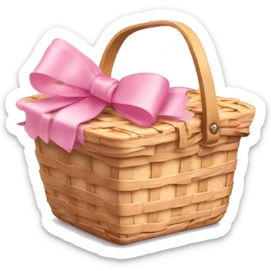 Picnic  basket in light pink bow sticker