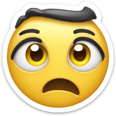 Yellow cry face with running mascara sticker