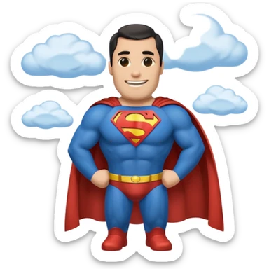 a moai emoji with a superman cape with the original face or the moai emoji with a super man saving people vibe like the superman there is some man waiting in the sky meme sticker