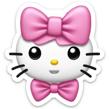 hello kitty con un lazo rosado  sticker