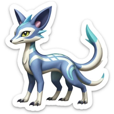 Meloetta-Sergal-Genet-Palkia-Dialga-hybrid-fusion-Fakémon-creature, full body sticker