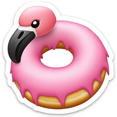 Flamingo as a donut sticker