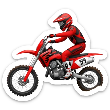 Motocross чёрный с красным sticker