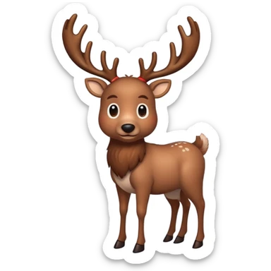 create some realistic christmas raindeers pausing sticker