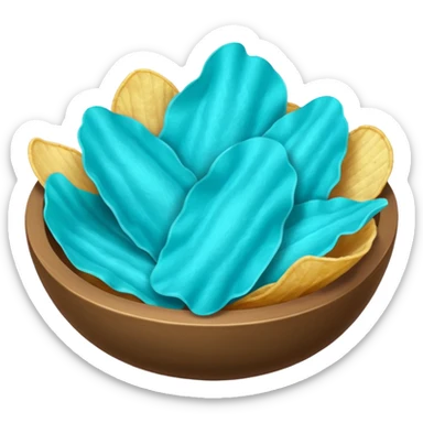 turquoise colored potato chips sticker