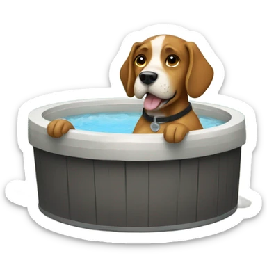 Dogs in hottub  sticker