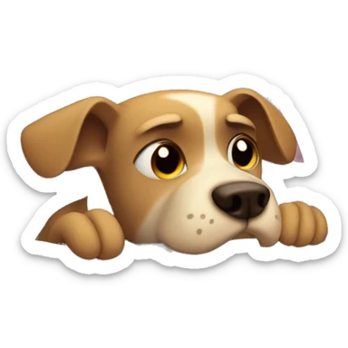 dog sad in car sticker