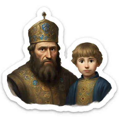 Repin's painting Ivan the Terrible and his son Ivan  sticker