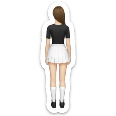 white-knickers-long-white-socks-black-skirt вид снизу sticker