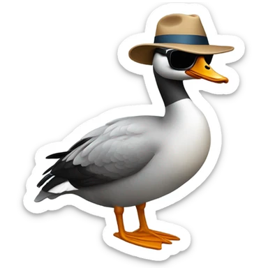 Porch goose wearing sunglasses and a hat  sticker