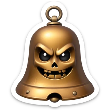 Make an evil crazy bell that wants to overthrow the city sticker