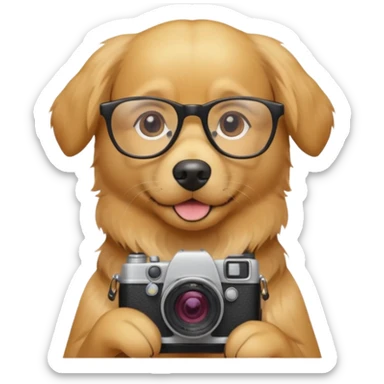photographer dog sticker