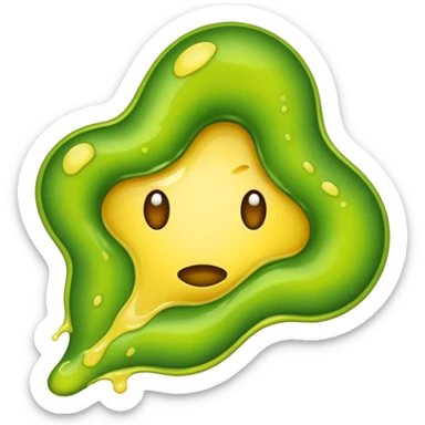 slimy yellow-green stain sticker