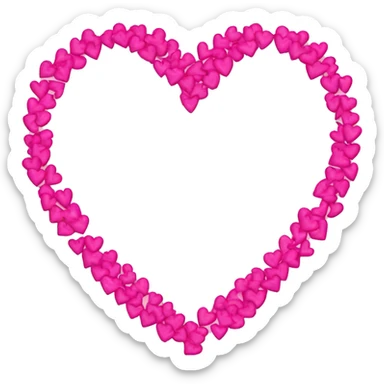 pink heart made of pink hearts sticker