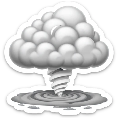 Spinning cloud with tornado on ground  sticker
