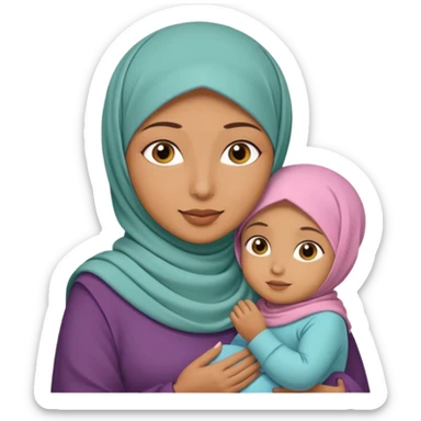 Make a Muslim with a kid wearing a hijab  sticker